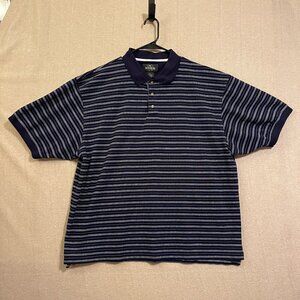 Redhead Polo Men's 2XL Blue Striped Short Sleeves